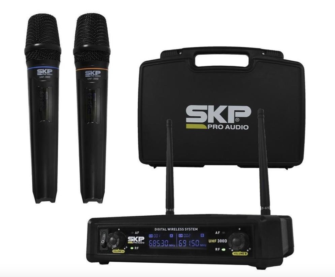 Micrófono Inalámbrico de mano, doble SKP UHF 300D