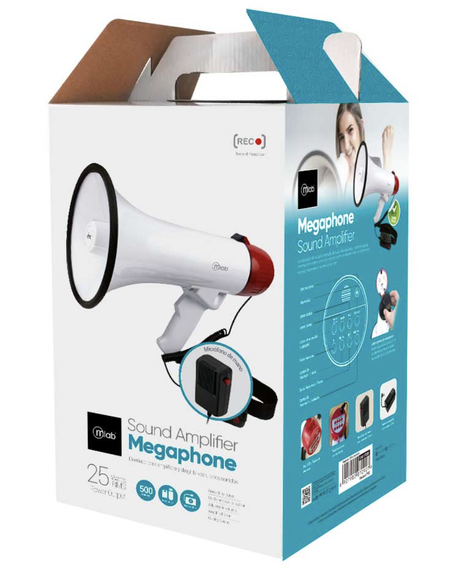 Megáfono Recargable Con Micrófono MLAB 07292 25w - Imagen 8