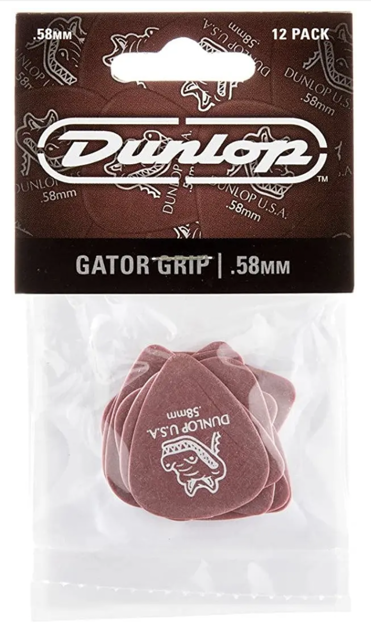 Uñetas 0.58mm Dunlop Gator Grip Rojas DUNL417P.58 pack 12 - Imagen 2