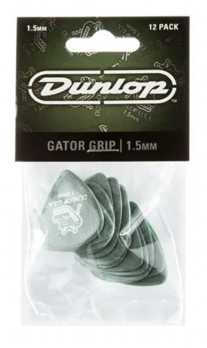 Uñetas 1.5mm Dunlop Gator Grip Verde DUNL417P1.50 pack 12 - Imagen 2