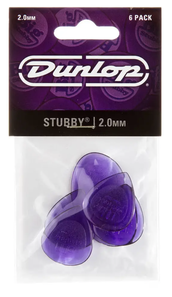 Uñetas de 2.0mm Dunlop 474 Stubby Jazz pack 6 - Imagen 2