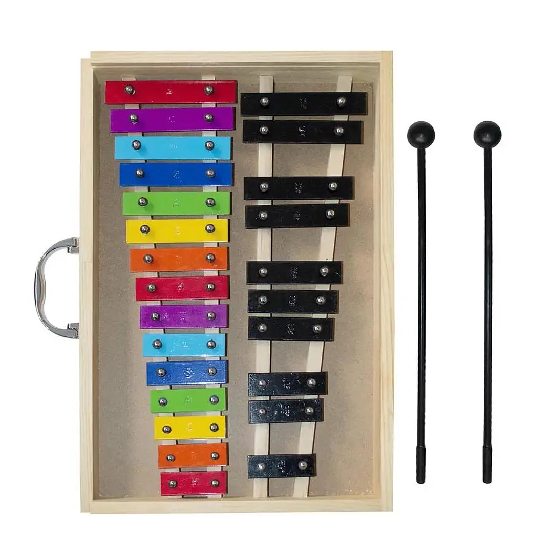 Metalófono 25 Notas de Color Caja de Madera Allegro All25Sc