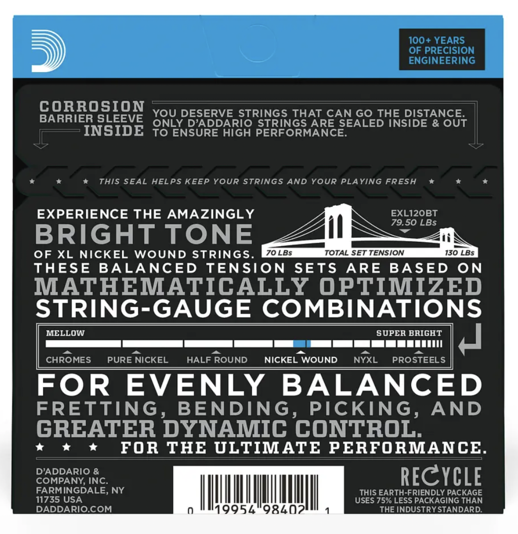 Set Cuerdas Guitarra Eléctrica 09-40 EXL120BT Daddario - Imagen 3