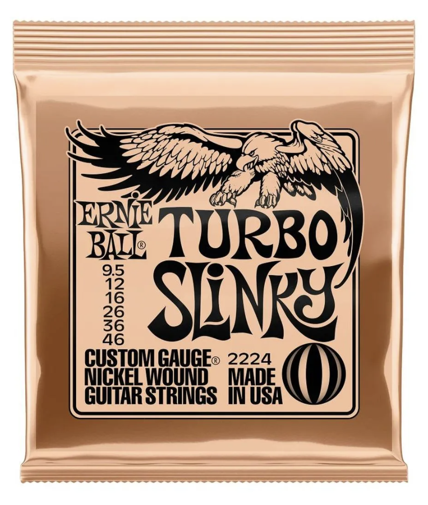 Cuerdas para guitarra eléctrica Ernie Ball 9.5-46 Turbo Slinky P02224