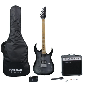 Pack de guitarra eléctrica Freeman RIFF MASTER Black SRG-180F FMT